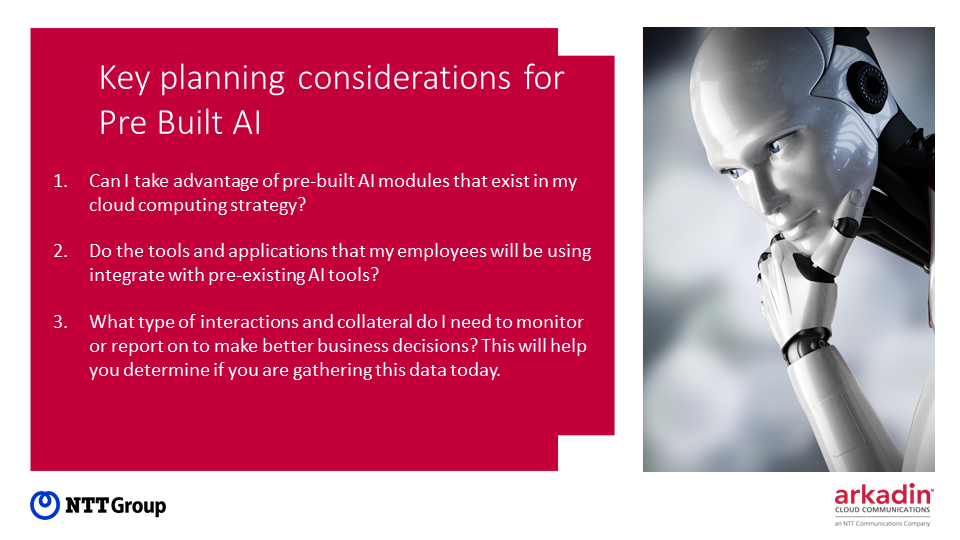 Key planning considerations for pre-built AI
